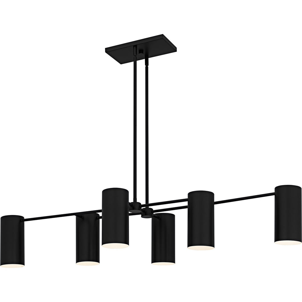 Quoizel - Six Light Linear Chandelier - Foreland - Matte Black- Union Lighting Luminaires Decor