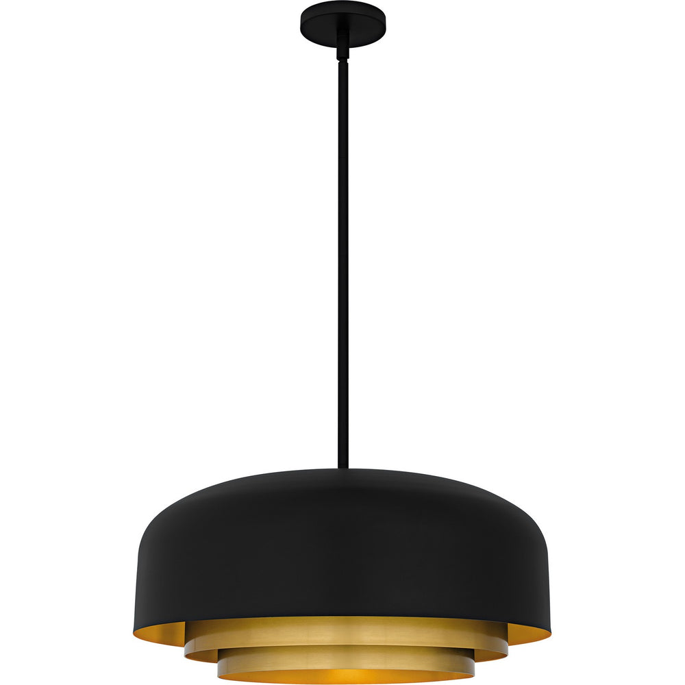 Quoizel - Four Light Pendant - Frankie - Matte Black- Union Lighting Luminaires Decor