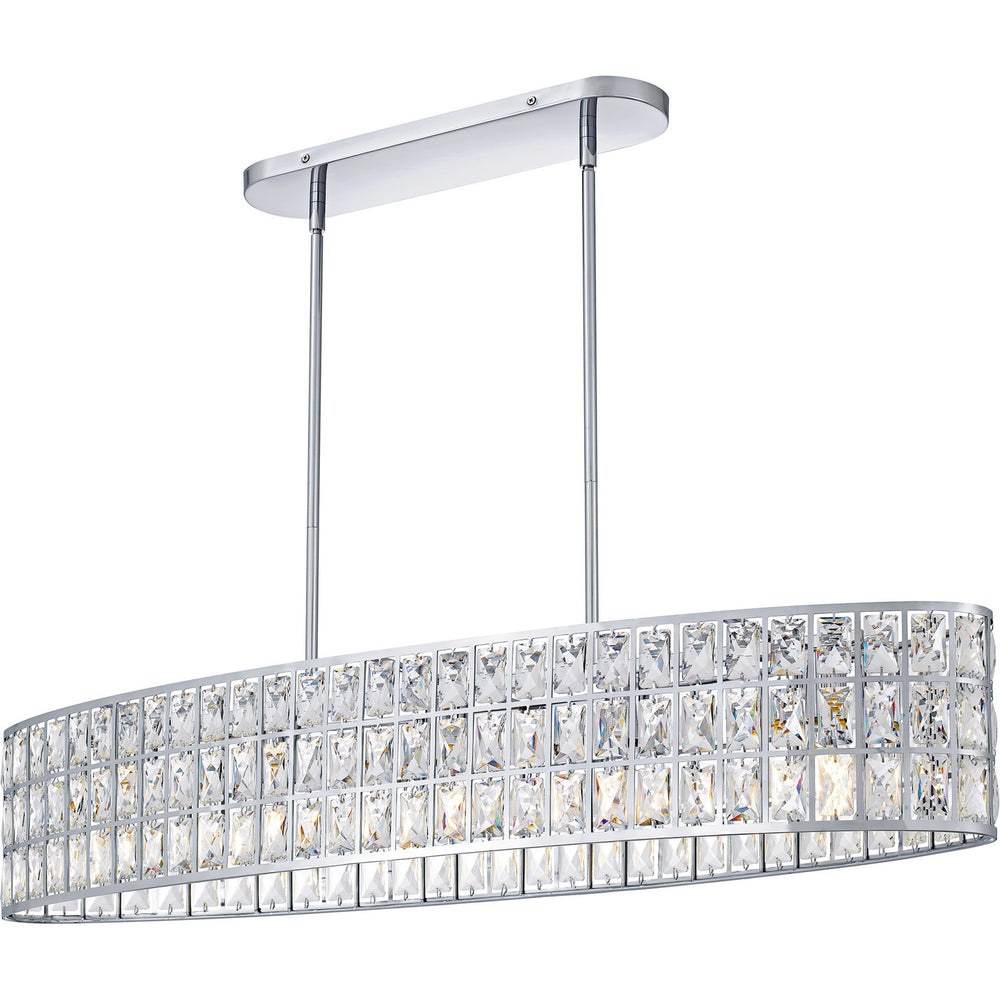 Quoizel - Five Light Linear Chandelier - Gibson - Polished Chrome- Union Lighting Luminaires Decor