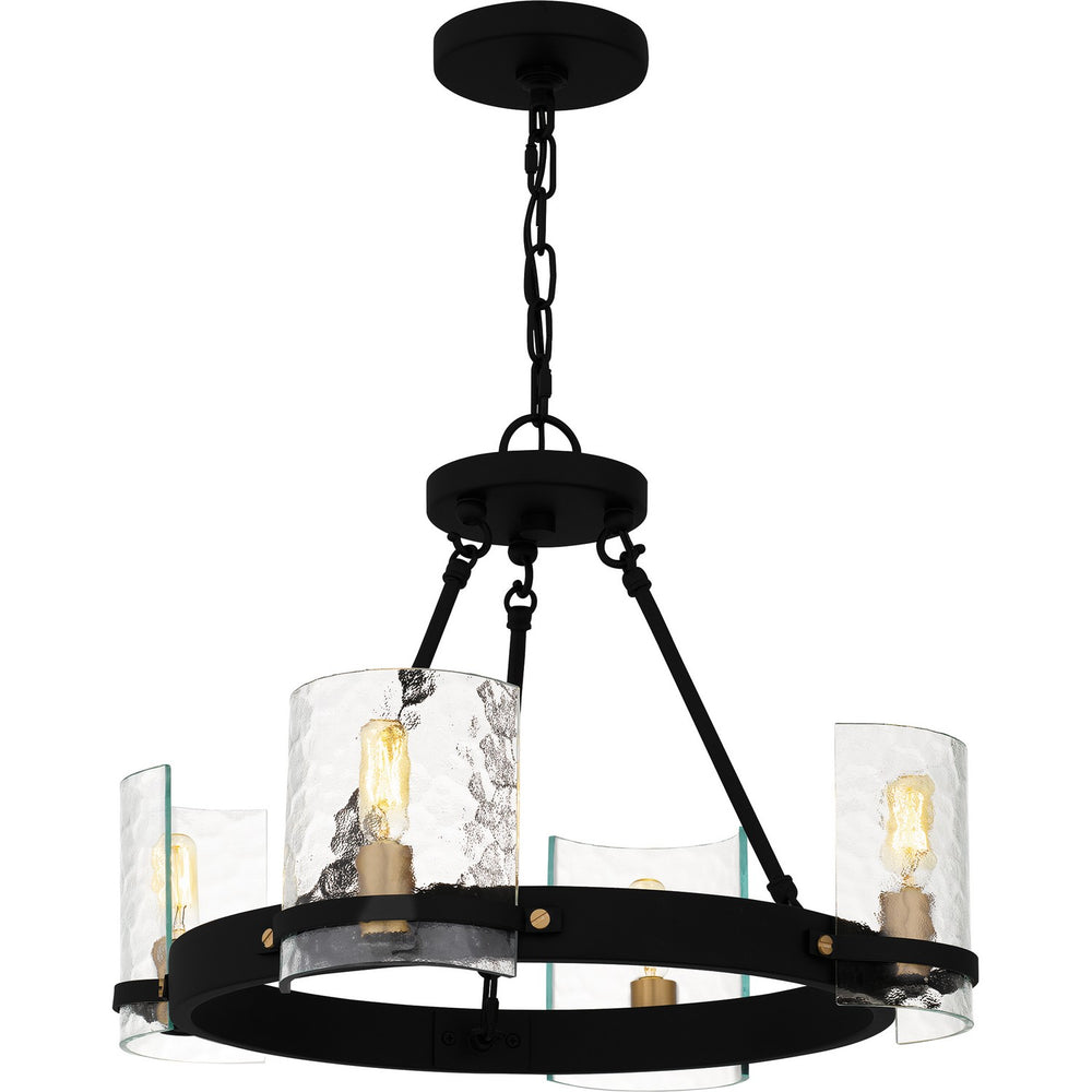 Quoizel - Four Light Chandelier - Gloucester - Matte Black- Union Lighting Luminaires Decor