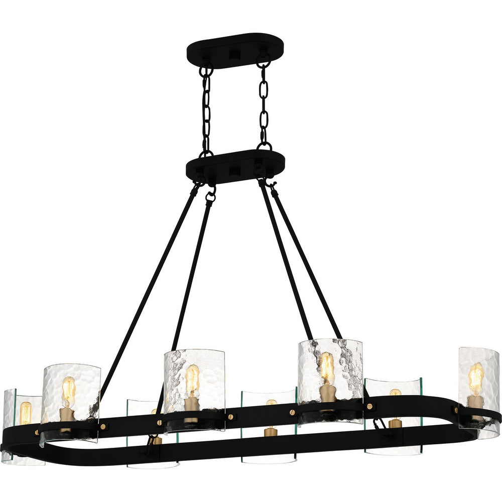 Quoizel - Eight Light Linear Chandelier - Gloucester - Matte Black- Union Lighting Luminaires Decor