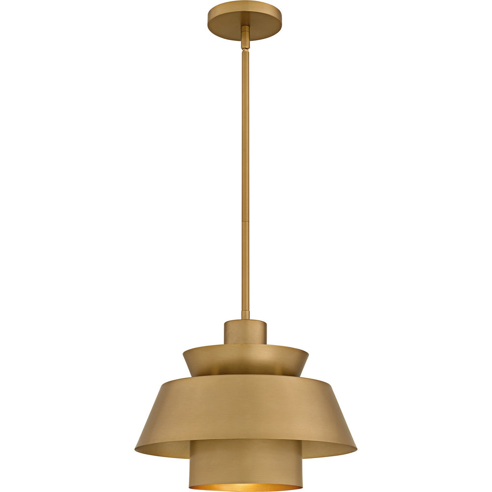 Quoizel - One Light Pendant - Lumi - Brushed Weathered Brass- Union Lighting Luminaires Decor