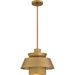 Quoizel - One Light Pendant - Lumi - Brushed Weathered Brass- Union Lighting Luminaires Decor