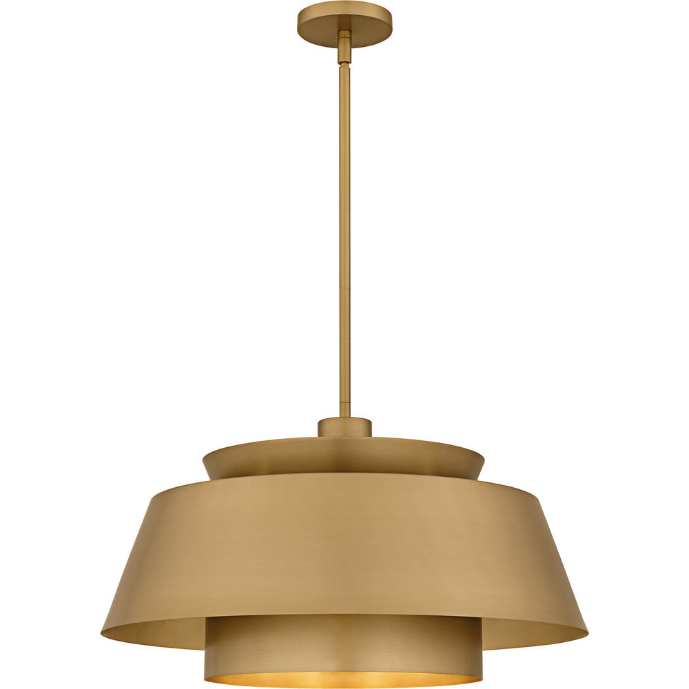 Quoizel - Three Light Pendant - Lumi - Brushed Weathered Brass- Union Lighting Luminaires Decor