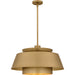Quoizel - Three Light Pendant - Lumi - Brushed Weathered Brass- Union Lighting Luminaires Decor