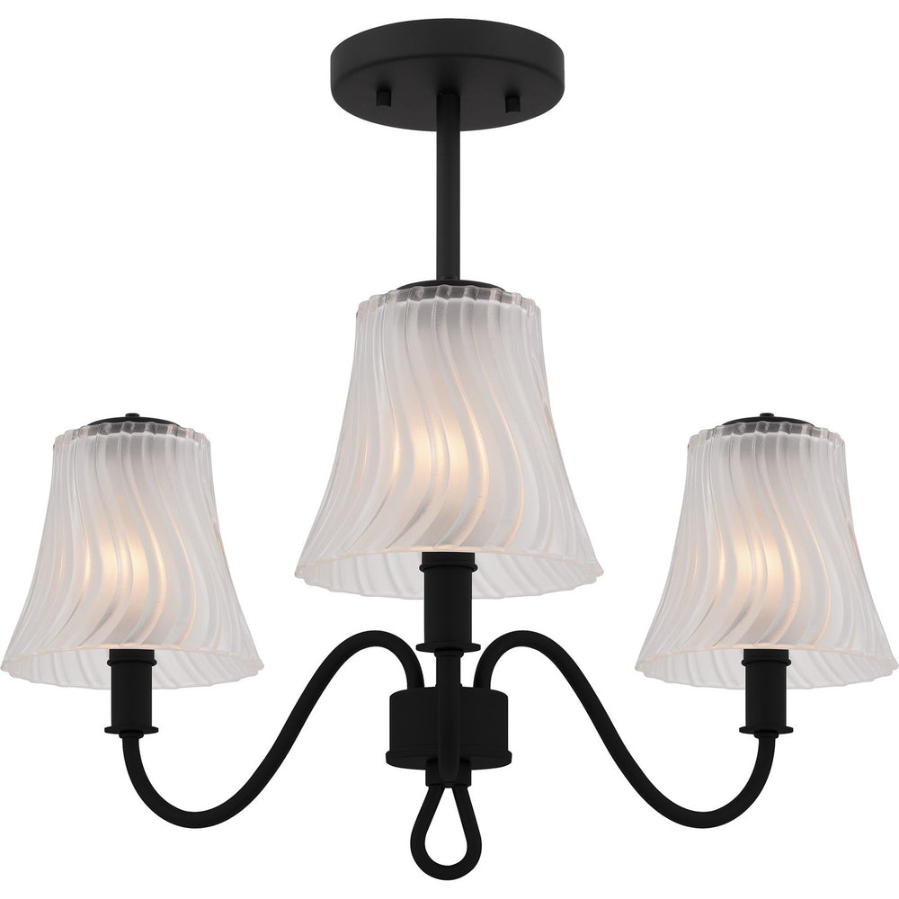 Quoizel - Three Light Semi-Flush Mount - McKinney - Matte Black- Union Lighting Luminaires Decor