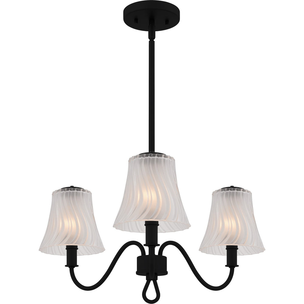 Quoizel - Three Light Chandelier - McKinney - Matte Black- Union Lighting Luminaires Decor