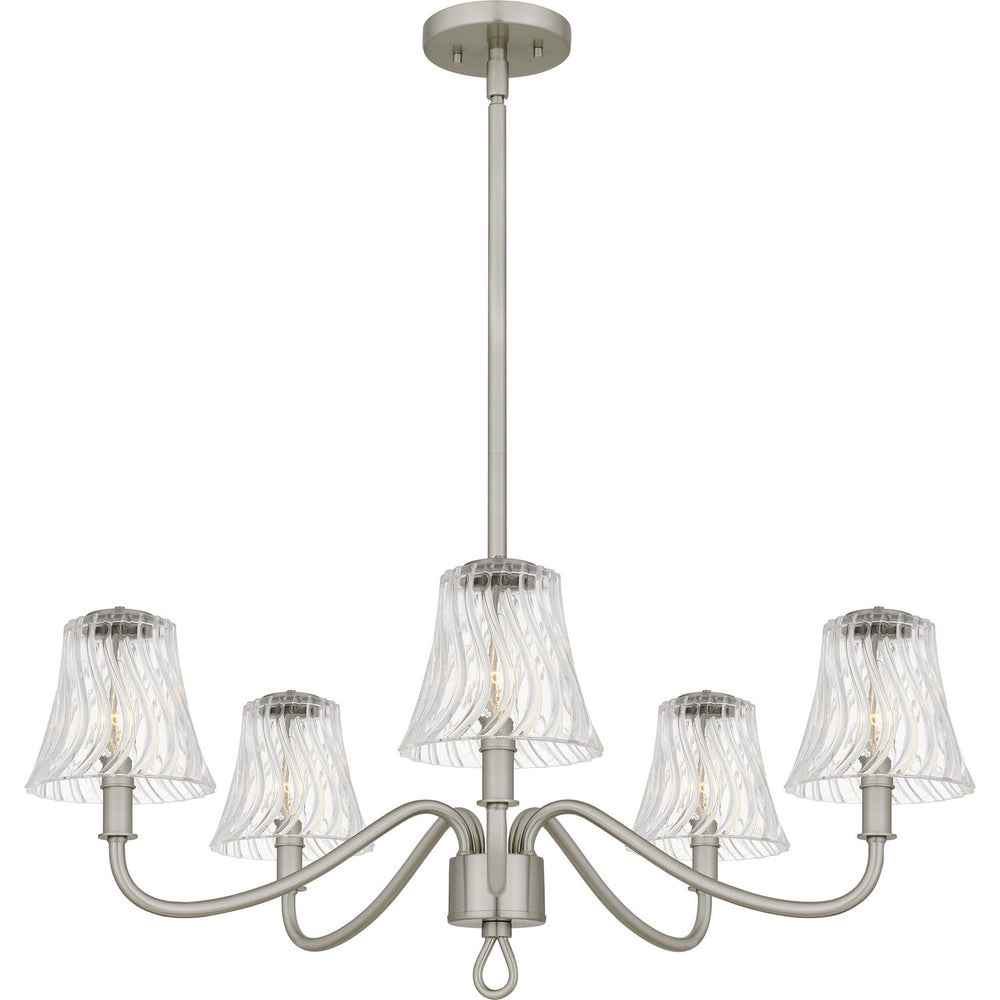 Quoizel - Five Light Chandelier - McKinney - Brushed Nickel- Union Lighting Luminaires Decor