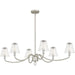 Quoizel - Six Light Linear Chandelier - McKinney - Brushed Nickel- Union Lighting Luminaires Decor