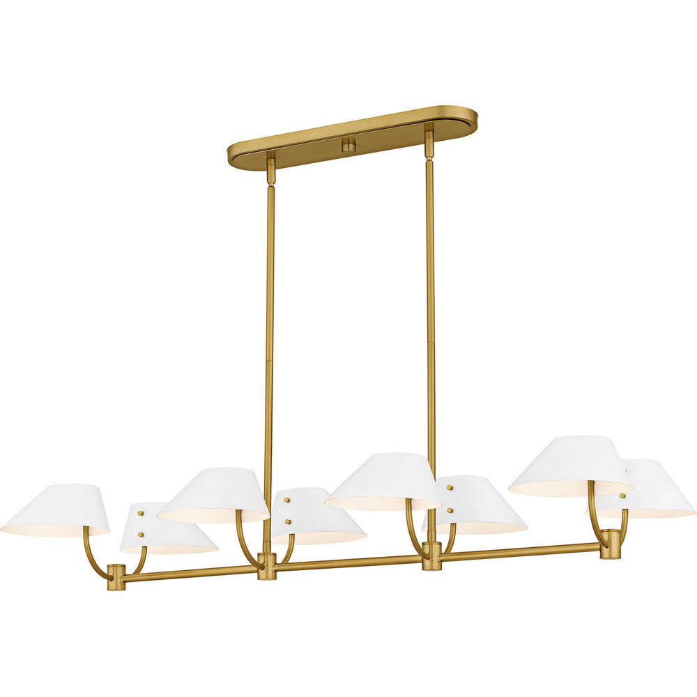 Quoizel - Eight Light Linear Chandelier - Penley - Brushed Gold- Union Lighting Luminaires Decor