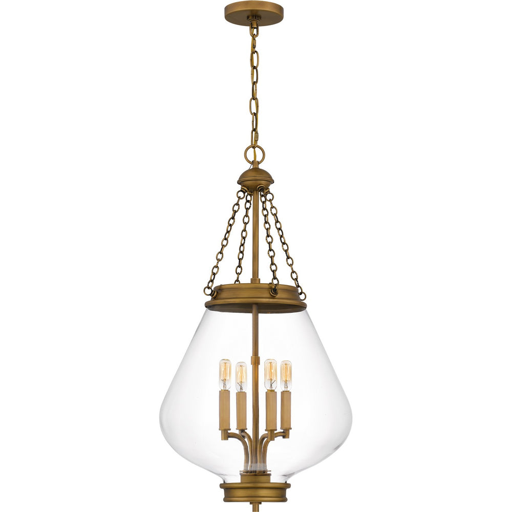 Quoizel - Four Light Pendant - Quoizel Pendant - Weathered Brass- Union Lighting Luminaires Decor