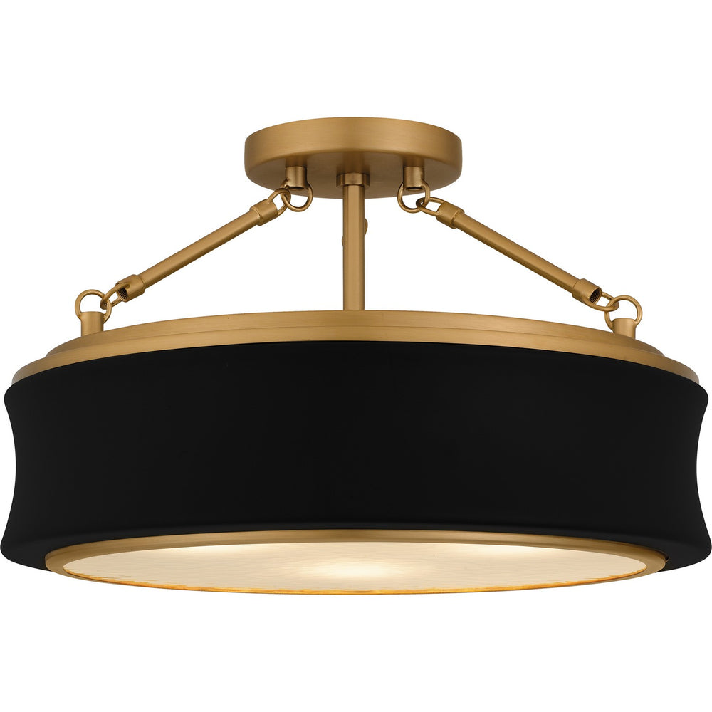 Quoizel - Three Light Semi-Flush Mount - Quoizel Semi-Flush Mount - Matte Black- Union Lighting Luminaires Decor