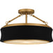 Quoizel - Three Light Semi-Flush Mount - Quoizel Semi-Flush Mount - Matte Black- Union Lighting Luminaires Decor