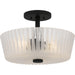 Quoizel - Three Light Semi-Flush Mount - Gray - Matte Black- Union Lighting Luminaires Decor