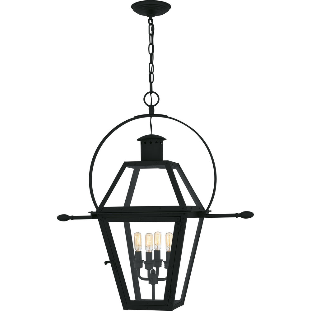 Quoizel - Four Light Outdoor Hanging Lantern - Rue De Royal - Earth Black- Union Lighting Luminaires Decor