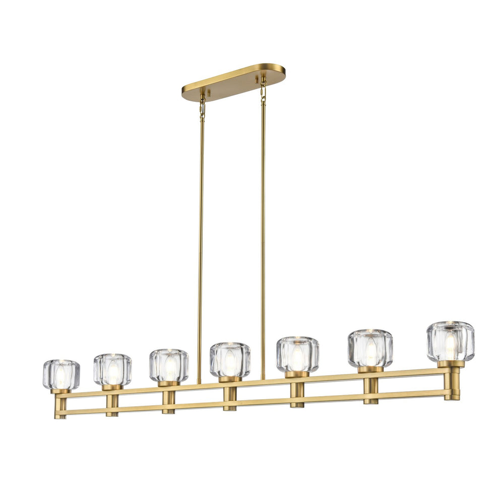 DVI Canada - Seven Light Linear Pendant - Samar - Brass- Union Lighting Luminaires Decor