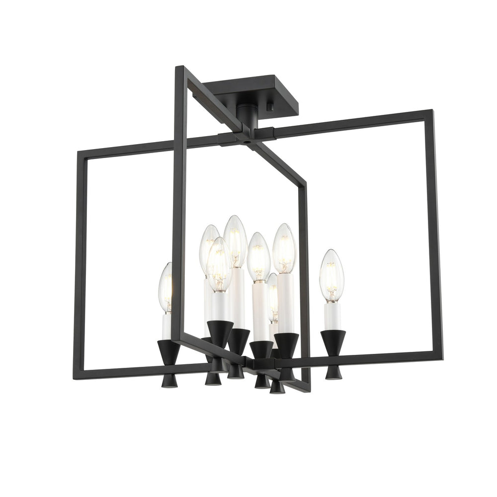 DVI Canada - Eight Light Semi-Flush Mount - Carisbrooke - Ebony- Union Lighting Luminaires Decor