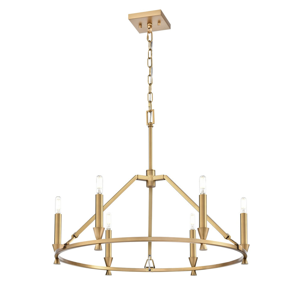 DVI Canada - Six Light Chandelier - Carisbrooke - Brass- Union Lighting Luminaires Decor