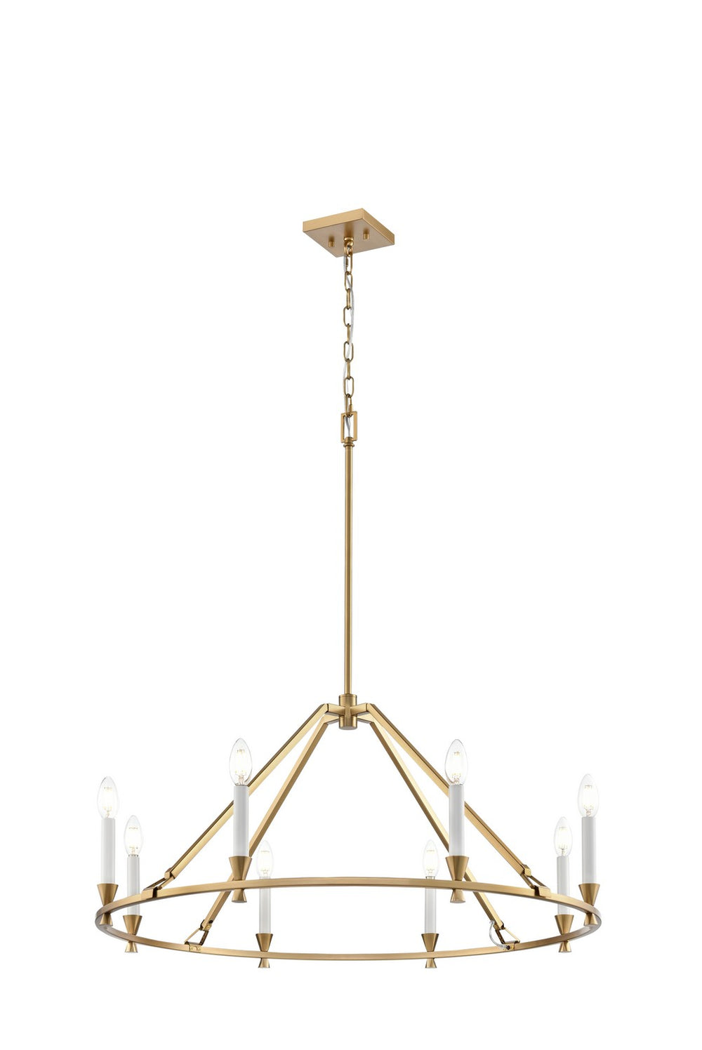 DVI Canada - Eight Light Chandelier - Carisbrooke - Brass- Union Lighting Luminaires Decor