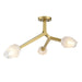 DVI Canada - Three Light Semi Flush Mount - Javelin - Gold- Union Lighting Luminaires Decor