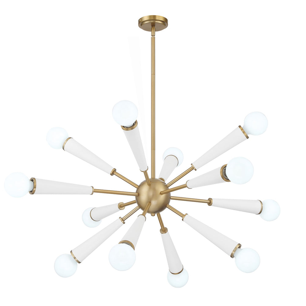 Crystorama - 12 Light Chandelier - Zodiac - Aged Brass + Matte White- Union Lighting Luminaires Decor