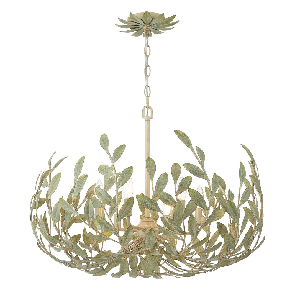 Crystorama - Six Light Chandelier - Broche - Champagne Green Tea- Union Lighting Luminaires Decor