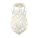 Crystorama - Three Light Semi Flush Mount - Broche - Matte White- Union Lighting Luminaires Decor
