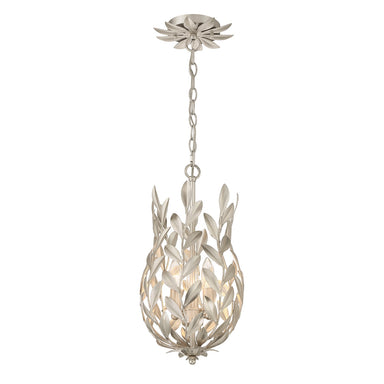 Crystorama - Three Light Mini Pendant - Broche - Antique Silver- Union Lighting Luminaires Decor