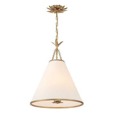 Crystorama - Four Light Pendant - Broche - Antique Gold- Union Lighting Luminaires Decor