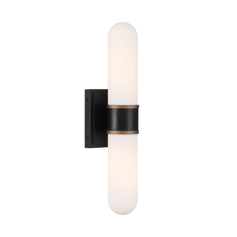 Crystorama - LED Wall Sconce - Capsule - Matte Black + Textured Gold- Union Lighting Luminaires Decor