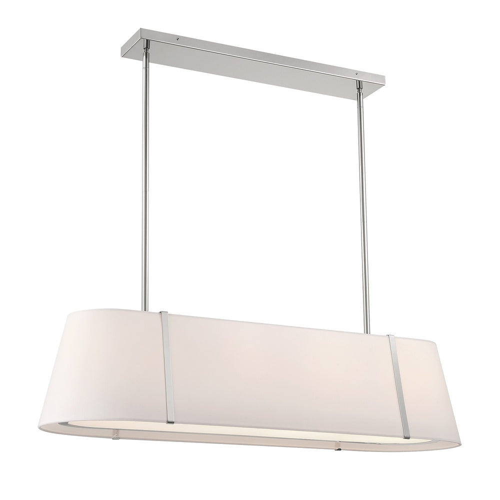 Crystorama - Four Light Linear Chandelier - Fulton - Polished Nickel- Union Lighting Luminaires Decor