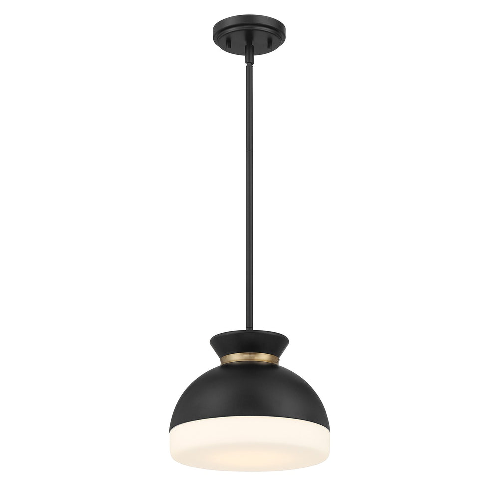 Crystorama - One Light Mini Pendant - Gidget - Matte Black + Vibrant Gold- Union Lighting Luminaires Decor