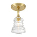 Crystorama - One Light Semi Flush Mount - Gregory - Aged Brass- Union Lighting Luminaires Decor