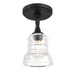 Crystorama - One Light Semi Flush Mount - Gregory - Matte Black- Union Lighting Luminaires Decor