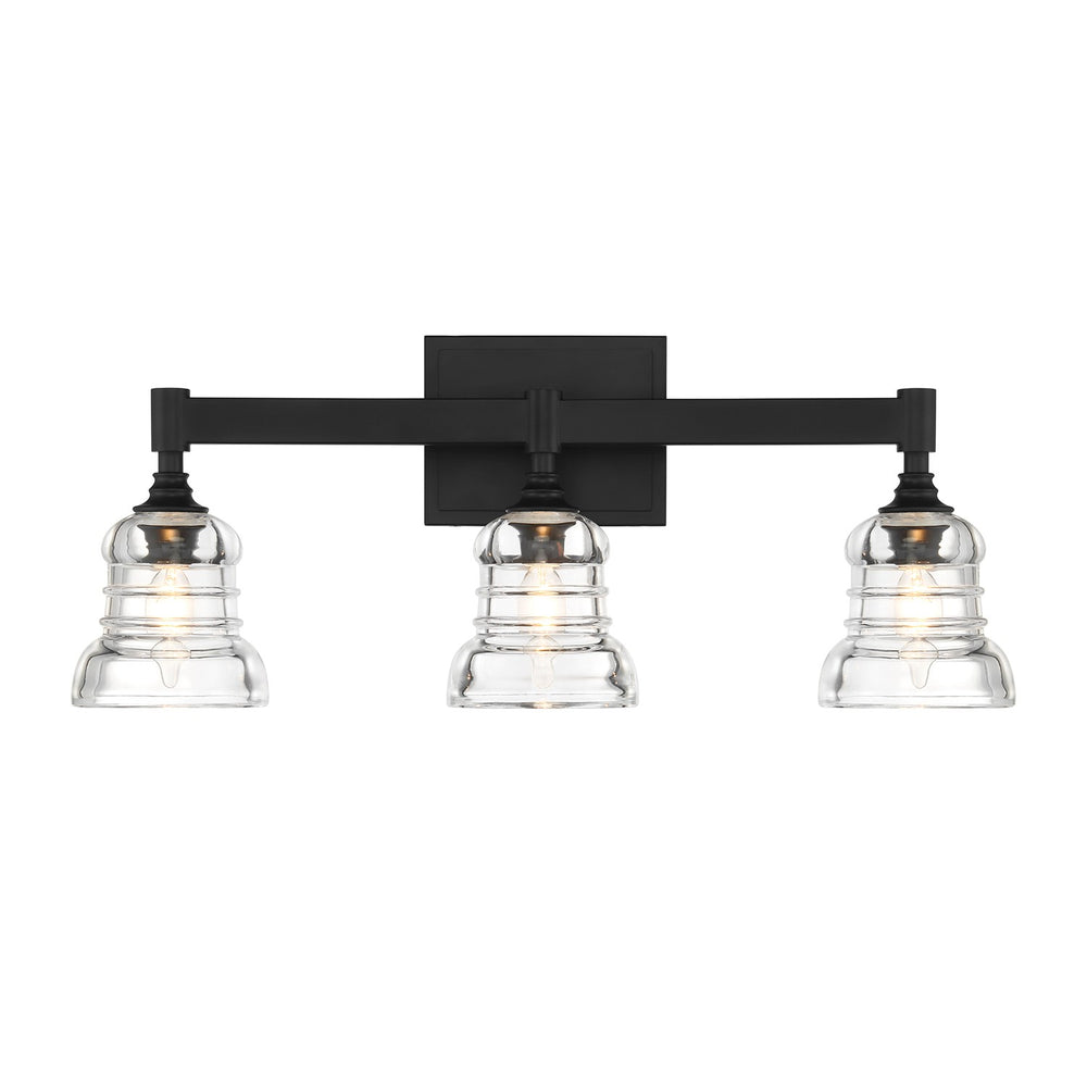 Crystorama - Three Light Bath - Gregory - Matte Black- Union Lighting Luminaires Decor