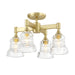 Crystorama - Four Light Semi Flush Mount - Gregory - Aged Brass- Union Lighting Luminaires Decor