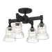 Crystorama - Four Light Semi Flush Mount - Gregory - Matte Black- Union Lighting Luminaires Decor