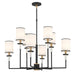 Crystorama - Eight Light Chandelier - Hatfield - Black Forged + Vibrant Gold- Union Lighting Luminaires Decor