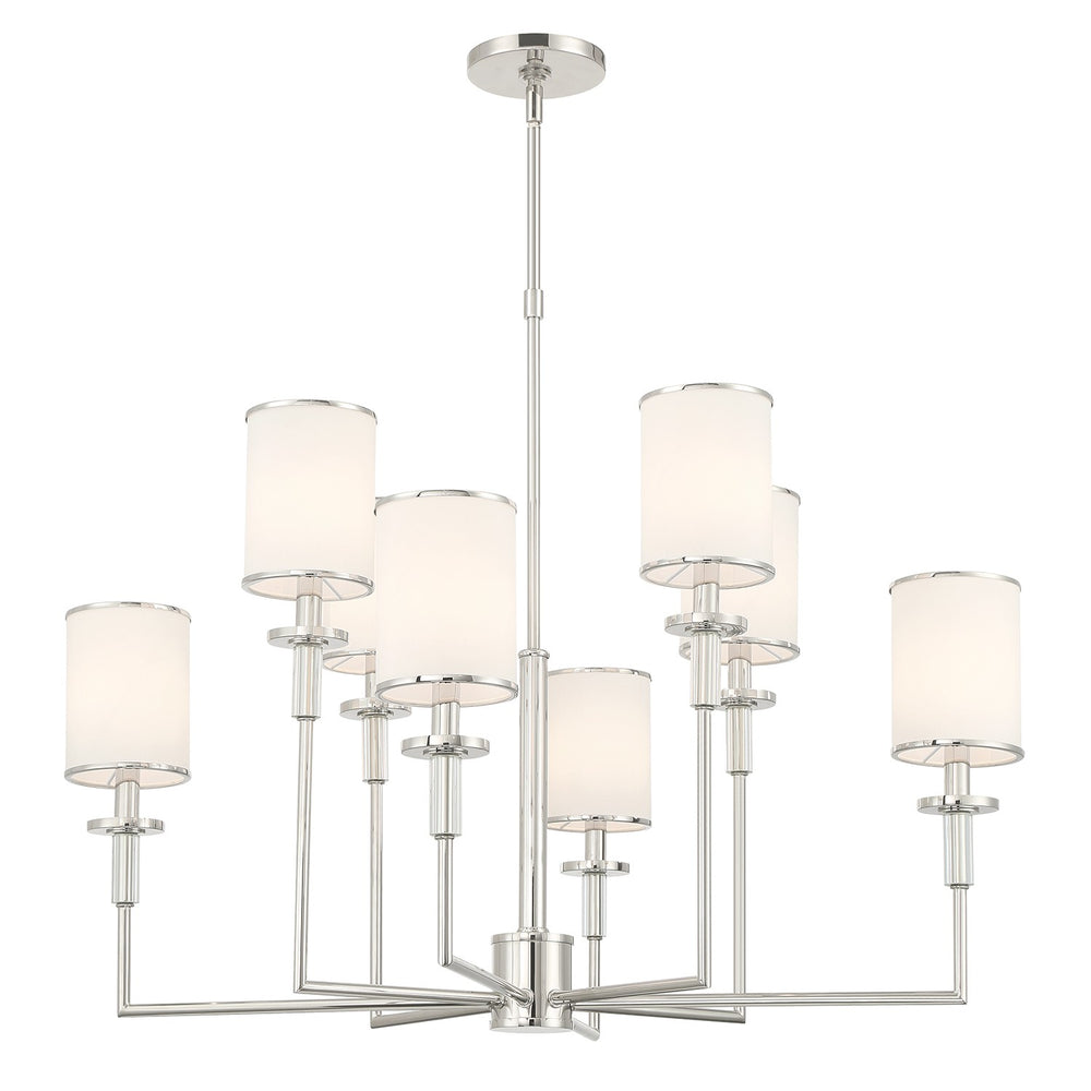 Crystorama - Eight Light Chandelier - Hatfield - Polished Nickel- Union Lighting Luminaires Decor