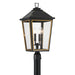 Crystorama - Four Light Outdoor Post Mount - Hawkins - Matte Black + Textured Gold- Union Lighting Luminaires Decor