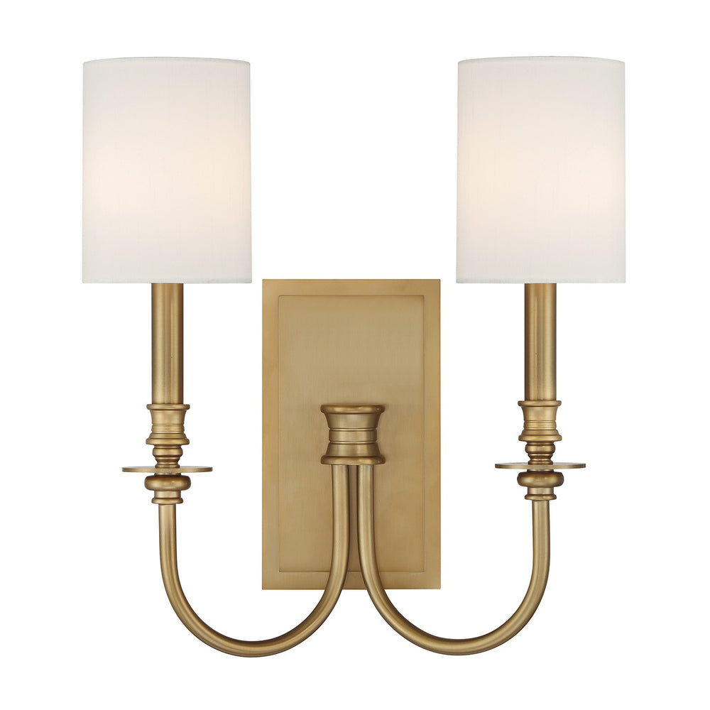 Crystorama - Two Light Wall Sconce - Lloyd - Aged Brass- Union Lighting Luminaires Decor