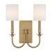 Crystorama - Two Light Wall Sconce - Lloyd - Aged Brass- Union Lighting Luminaires Decor
