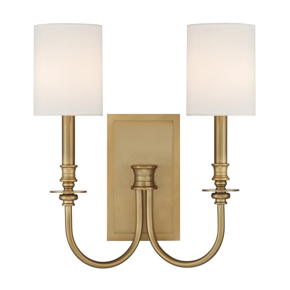 Crystorama - Two Light Wall Sconce - Lloyd - Aged Brass- Union Lighting Luminaires Decor
