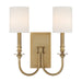 Crystorama - Two Light Wall Sconce - Lloyd - Aged Brass- Union Lighting Luminaires Decor