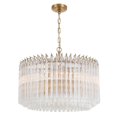 Crystorama - Seven Light Chandelier - Lofton - Aged Brass- Union Lighting Luminaires Decor