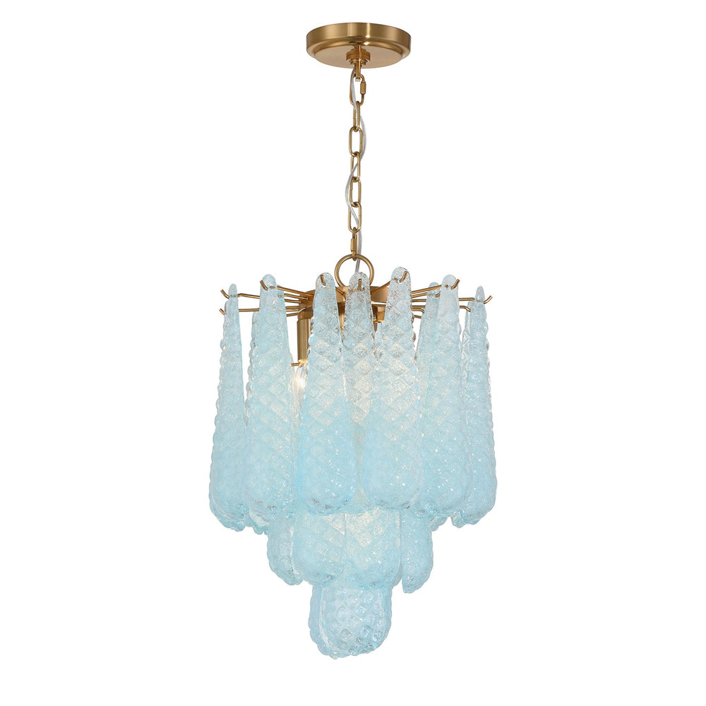 Crystorama - Four Light Pendant - Ollie - Aged Brass- Union Lighting Luminaires Decor