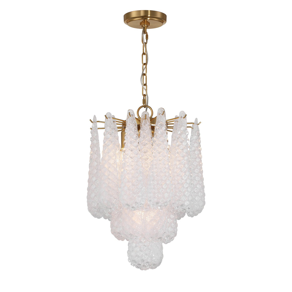 Crystorama - Four Light Pendant - Ollie - Aged Brass- Union Lighting Luminaires Decor