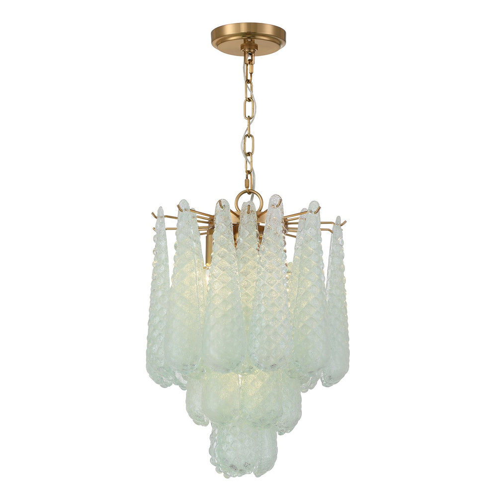 Crystorama - Four Light Pendant - Ollie - Aged Brass- Union Lighting Luminaires Decor