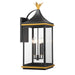 Crystorama - Four Light Outdoor Wall Sconce - Simpson - Matte Black + Textured Gold- Union Lighting Luminaires Decor