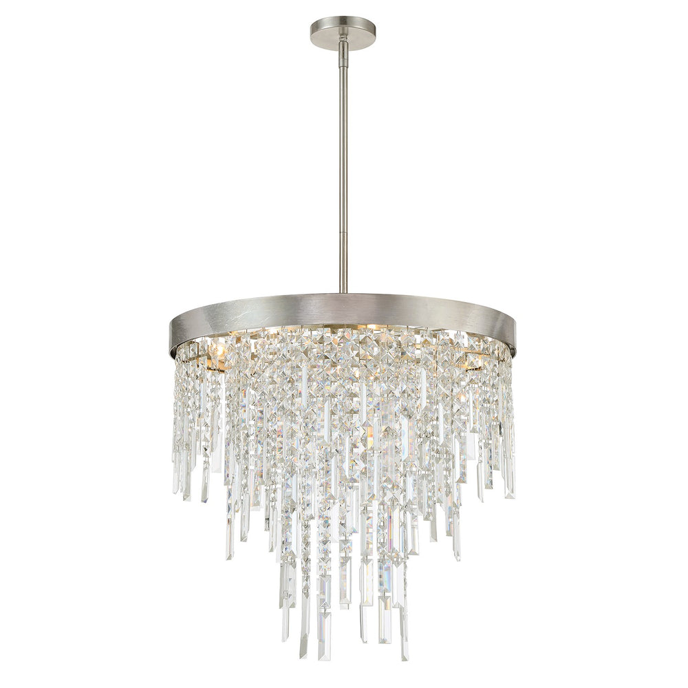 Crystorama - Six Light Chandelier - Winfield - Antique Silver- Union Lighting Luminaires Decor